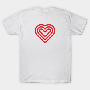 red heart shape lines T-Shirt